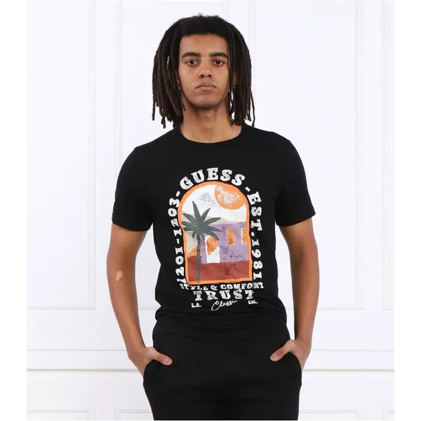 GUESS Tričko PALM WINDOW | Slim Fit 39356636