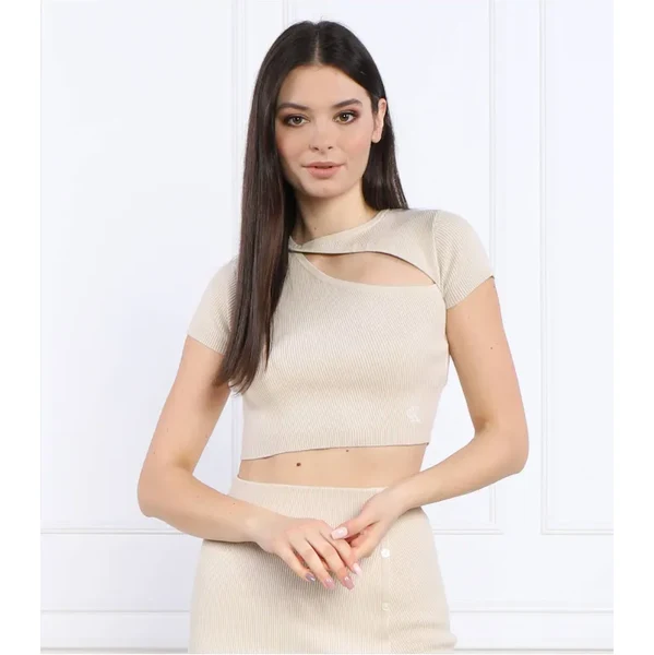 Calvin Klein Jeans Top ASYM CUT OUT KNITTED top | Slim Fit 38157597