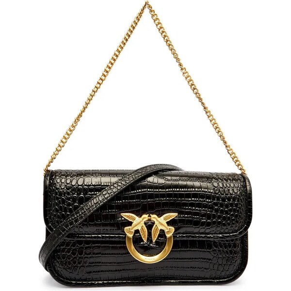 Pinko Kožená kabelka na rameno LOVE BOX 64813301