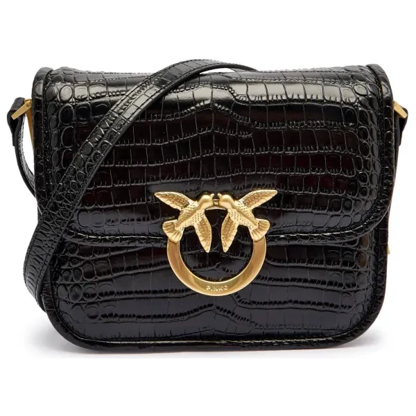 Pinko Kožená kabelka na rameno LOVE BOX BAG FL MINI 64813300