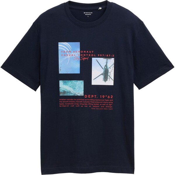 TOM TAILOR Tričko námornícka modrá / svetlomodrá / červená / biela 64818503