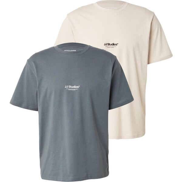 JACK & JONES Tričko JJESOHO krémová / modrosivá / čierna 64818619