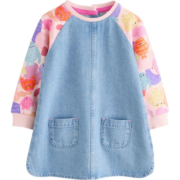 Next Šaty modrá denim / oranžová / ružová / ružová 65653133