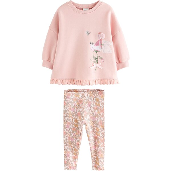 Next Set Frill Hem tmavozelená / svetlooranžová / svetloružová / biela 65884794