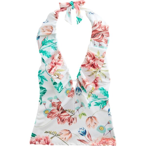 Next Tankinový top krémová / tyrkysová / tmavozelená / staroružová 65884883