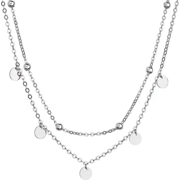 Evolution Group Dvojitý strieborný náhrdelník s príveskami 62007 66592556