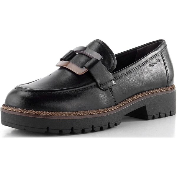 Tamaris mokasíny na vysokej podošve black leather 1-24722-43 66303122