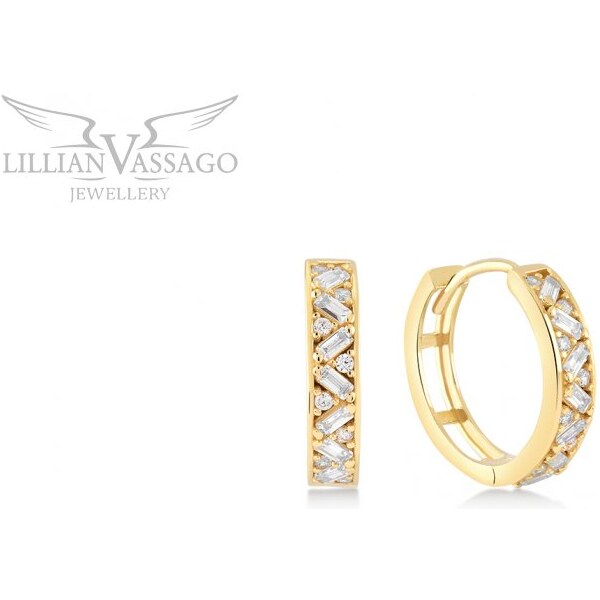 Lillian Vassago Krúžkové zlaté náušnice zdobené zirkónmi 1,4 cm LLV06 64822029