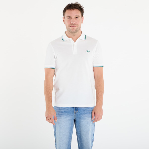 Tričko FRED PERRY Twin Tipped Fred Perry Shirt Swhit/ Trbl/ Sprgr L 64741856
