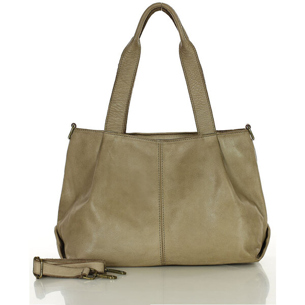 MARCO MAZZINI Kožená kabelka cez rameno | béžová v255b 64822830