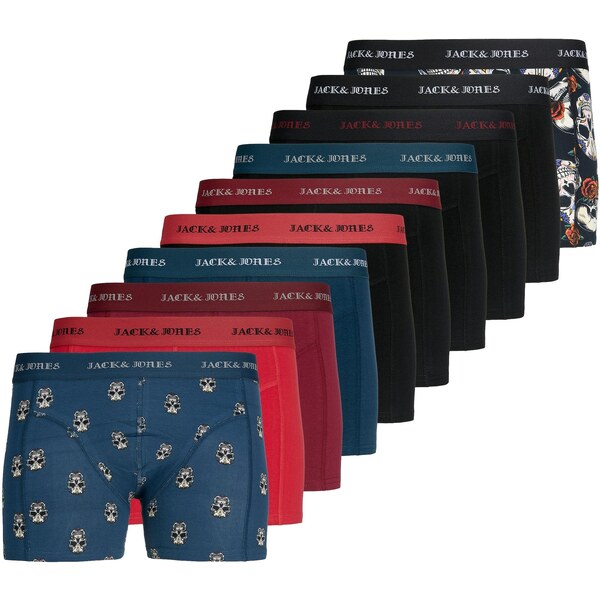 JACK & JONES Boxerky JACMurphy Skull tmavomodrá / červená / 64826078