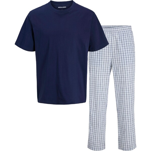 JACK & JONES Dlhé pyžamo JACFlorence svetlomodrá / tmavomodrá / biela 64826089