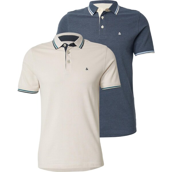 JACK & JONES Tričko JJEPAULOS béžová / modrá / petrolejová 64826273