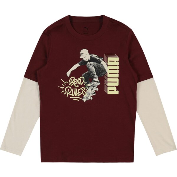 PUMA Tričko MID90s pastelovo žltá / antracitová / čerešňová / 64826288