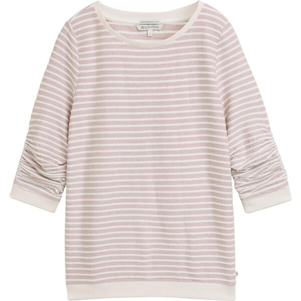 TOM TAILOR DENIM Mikina rosé / biela 65043389