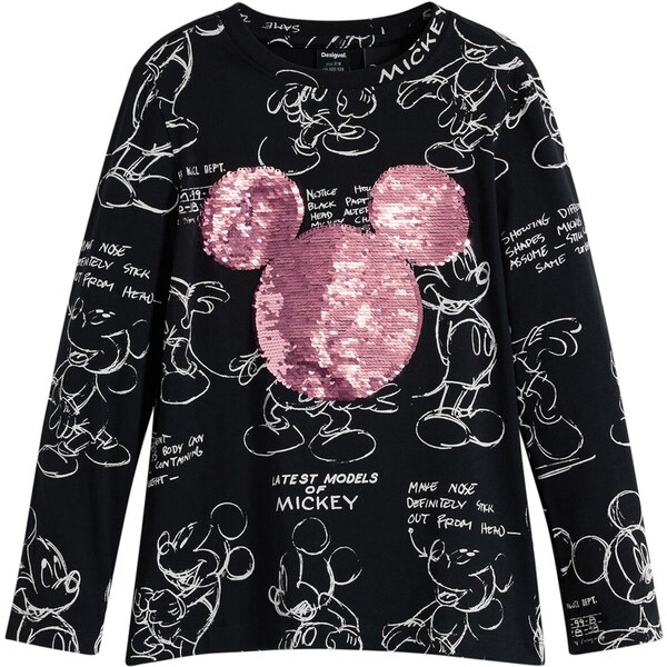 Desigual Tričko Mickey svetloružová / čierna / biela 65883288