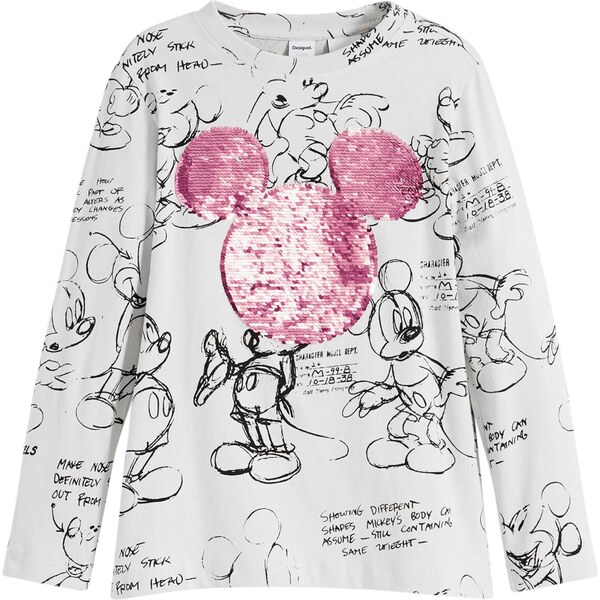 Desigual Tričko ružová / čierna / biela 65883324