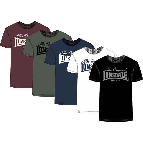 Lonsdale Mens t-shirt regular fit five pack 64835389