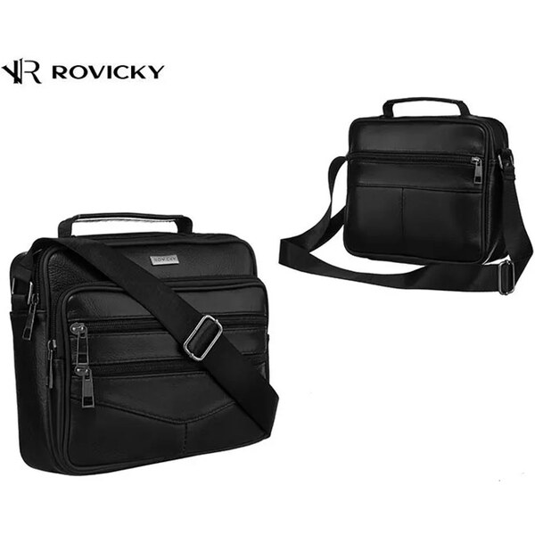 Kožená čierna pánska taška Rovicky 64840862