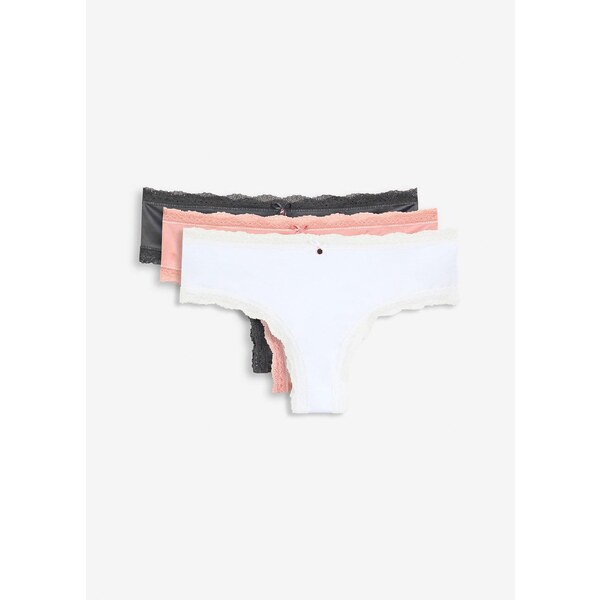 bonprix Brazílske nohavičky 3 ks, s lesklým efektom, farba šedá 64843019