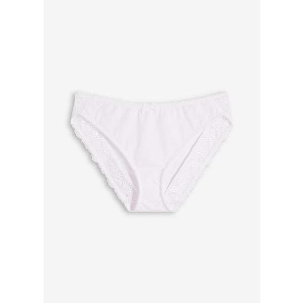 bonprix Nohavičky s jemnou čipkou, farba biela 64843044