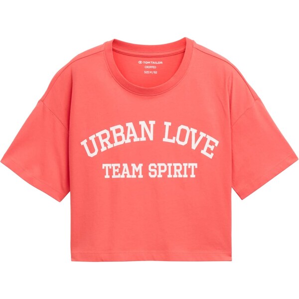 TOM TAILOR Tričko pastelovo červená / biela 65043472