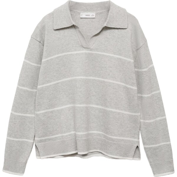 MANGO KIDS Sveter KATIE svetlosivá / biela 65656082