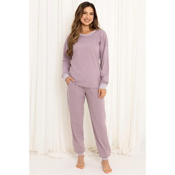 Regina Bavlnené dámske pyžamo Avril fialové 64891658