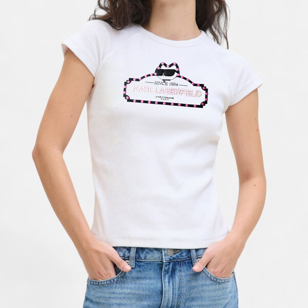 Dámské bílé triko Karl Lagerfeld 56296 64855778