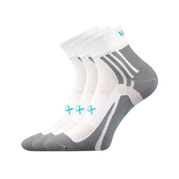 ABRA členkové ponožky so striebrom VoXX Biela 35-38 3 páry 26251823