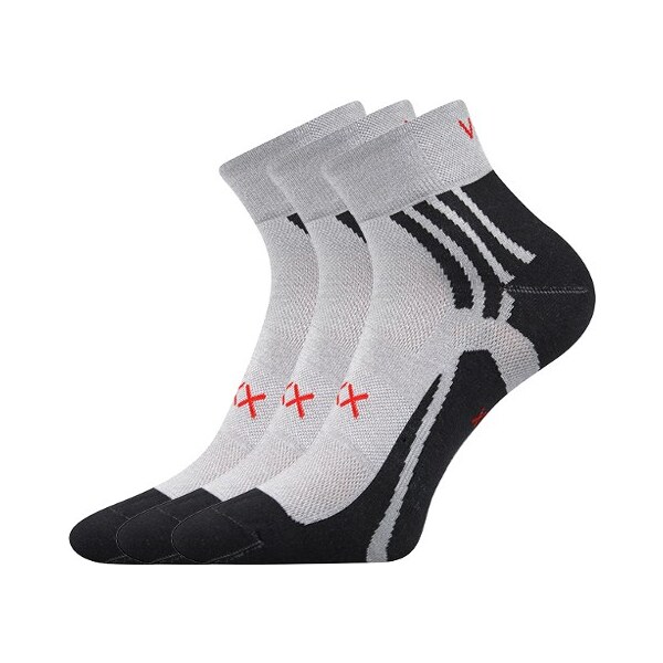 ABRA členkové ponožky so striebrom VoXX Sv. sivá 43-46 3 páry 26458801