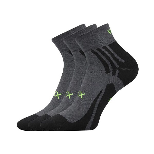 ABRA členkové ponožky so striebrom VoXX Tm. sivá 35-38 3 páry 44172191