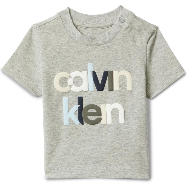 Calvin Klein Jeans Tričko krémová / svetlomodrá / sivá melírovaná / 65694595