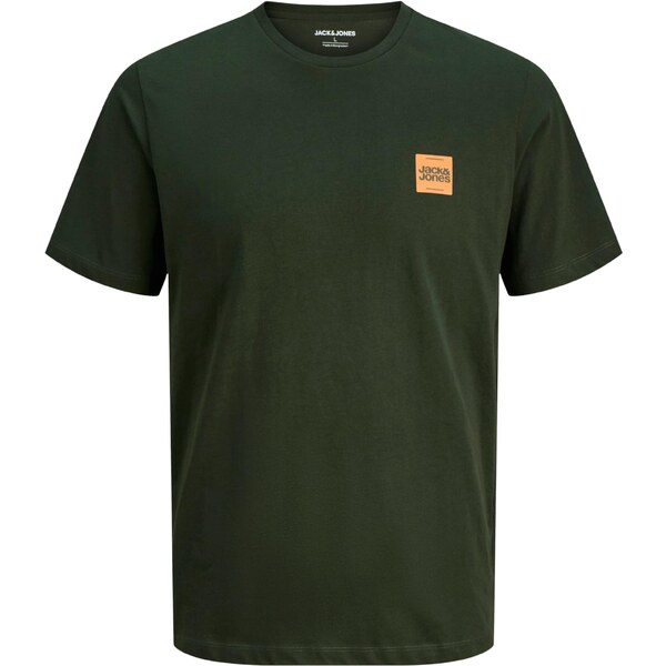 JACK & JONES Tričko Brandy tmavozelená / svetlooranžová 64866037