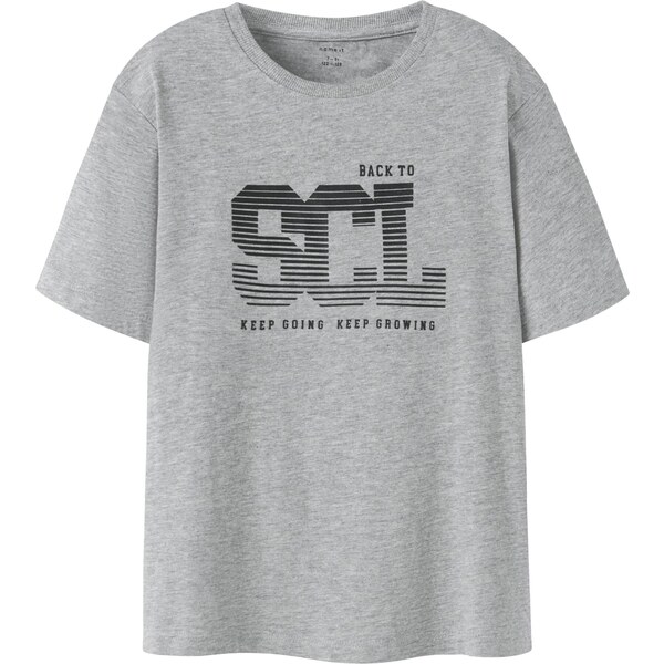 NAME IT Tričko NKMLADON sivá melírovaná / čierna 64866157