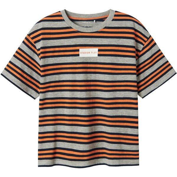 NAME IT Tričko NKMLESLIE námornícka modrá / sivá melírovaná / oranžová 64866161