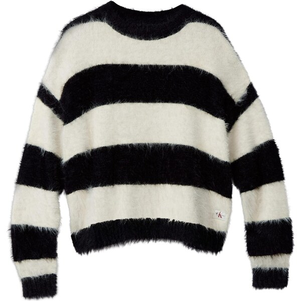 Calvin Klein Jeans Sveter čierna / biela ako vlna 64866153