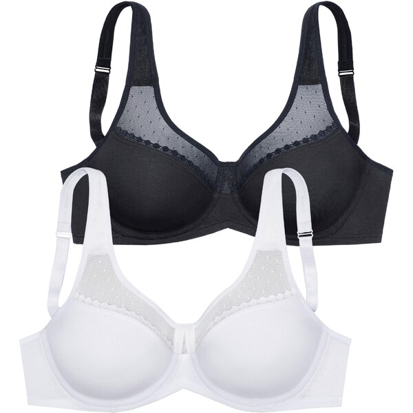 PETITE FLEUR Zmenšujúca podprsenka čierna / biela 65644293