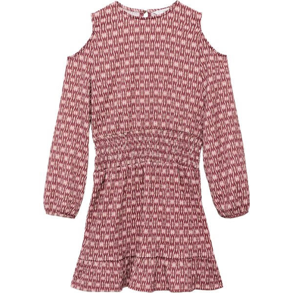 MANGO KIDS Šaty Greenc svetlohnedá / čerešňová / biela 66008618