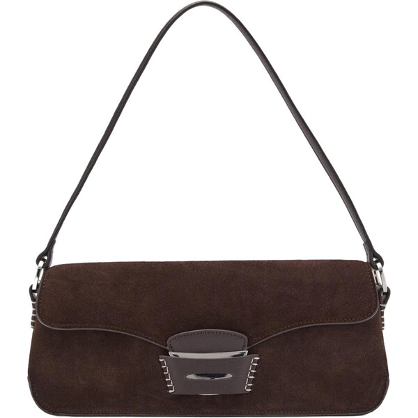 MANGO Kabelka na rameno Mask čokoládová 65485007