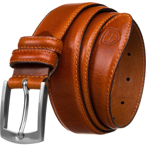 Svetlohnedý pánsky kožený opasok s klasickou prackou - Peterson 64866781