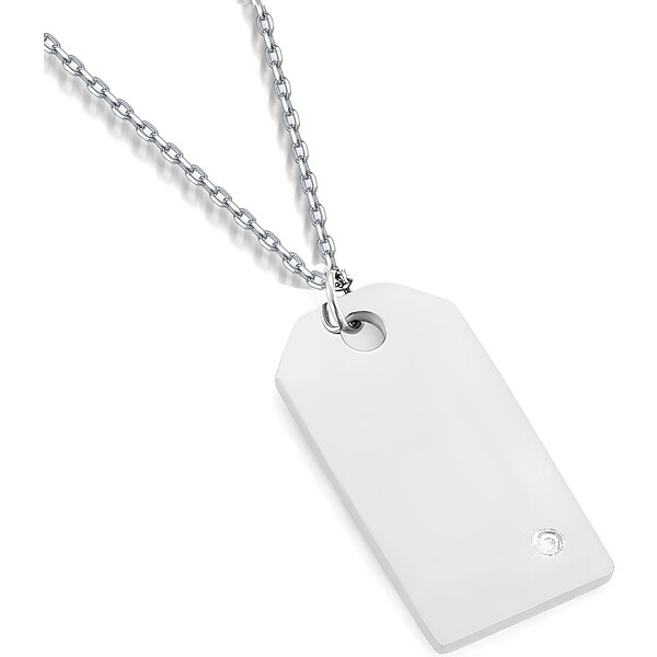 Lindas Jewelry Náhrdelník Dog Tag Zircon chirurgická oceľ INH221 62086809