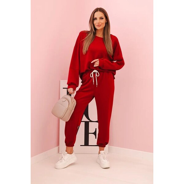 MladaModa Viskózová tepláková súprava model 7065P bordová 65082630