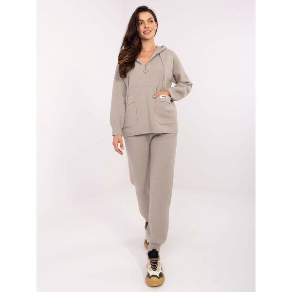 BASIC Sivá dámska pletená súprava mikiny a nohavíc MBM-KMPL-30818.60 64874630