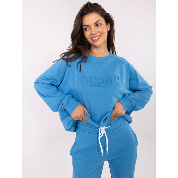BASIC Modrá oversize dámska tepláková súprava EM-KMPL-930.61-blue 57405655