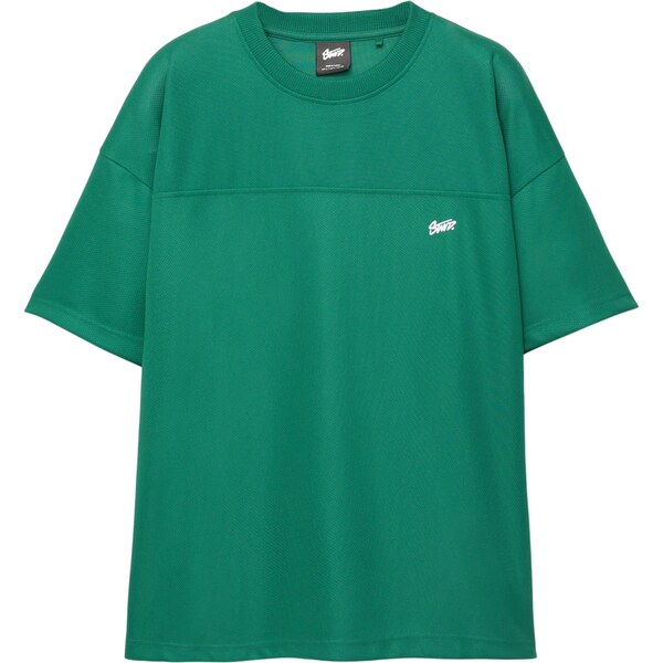 Pull&Bear Tričko STWD zelená / biela 65475085