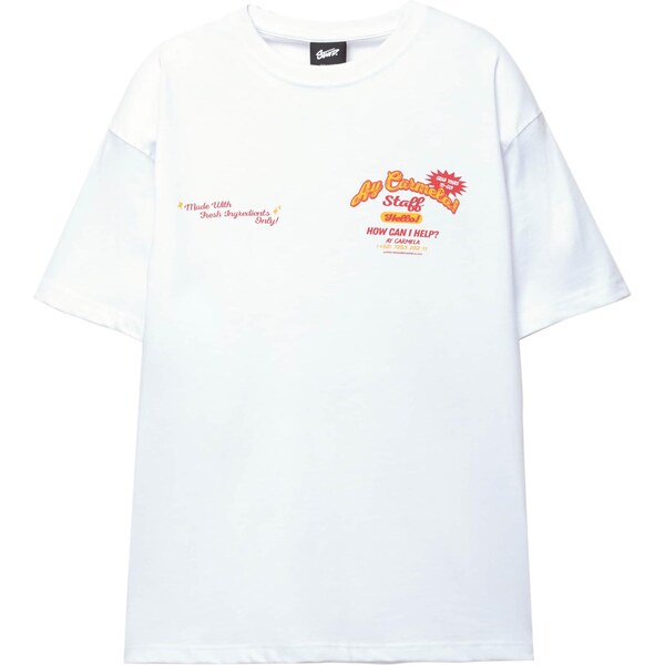 Pull&Bear Tričko červená / biela 65475081