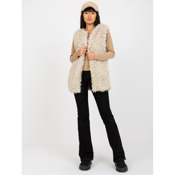 ITALY MODA Béžová teddy vesta -AT-KZ-21501.22P-beige 57950877