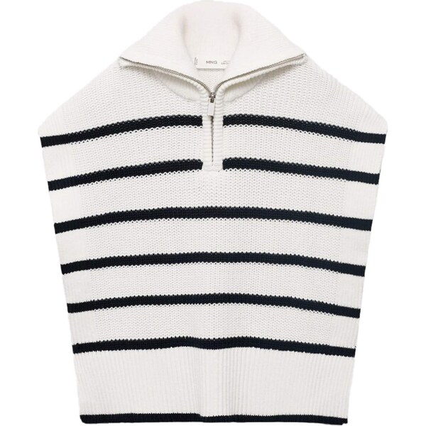 MANGO KIDS Sveter ELISE čierna / šedobiela 65659198