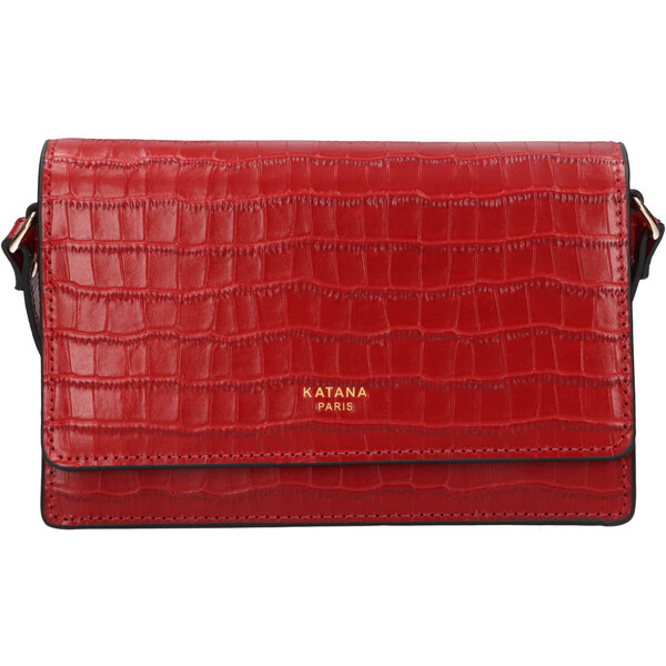 Kožená dámska crosbody kabelka Katana Tinja - červená 65912345